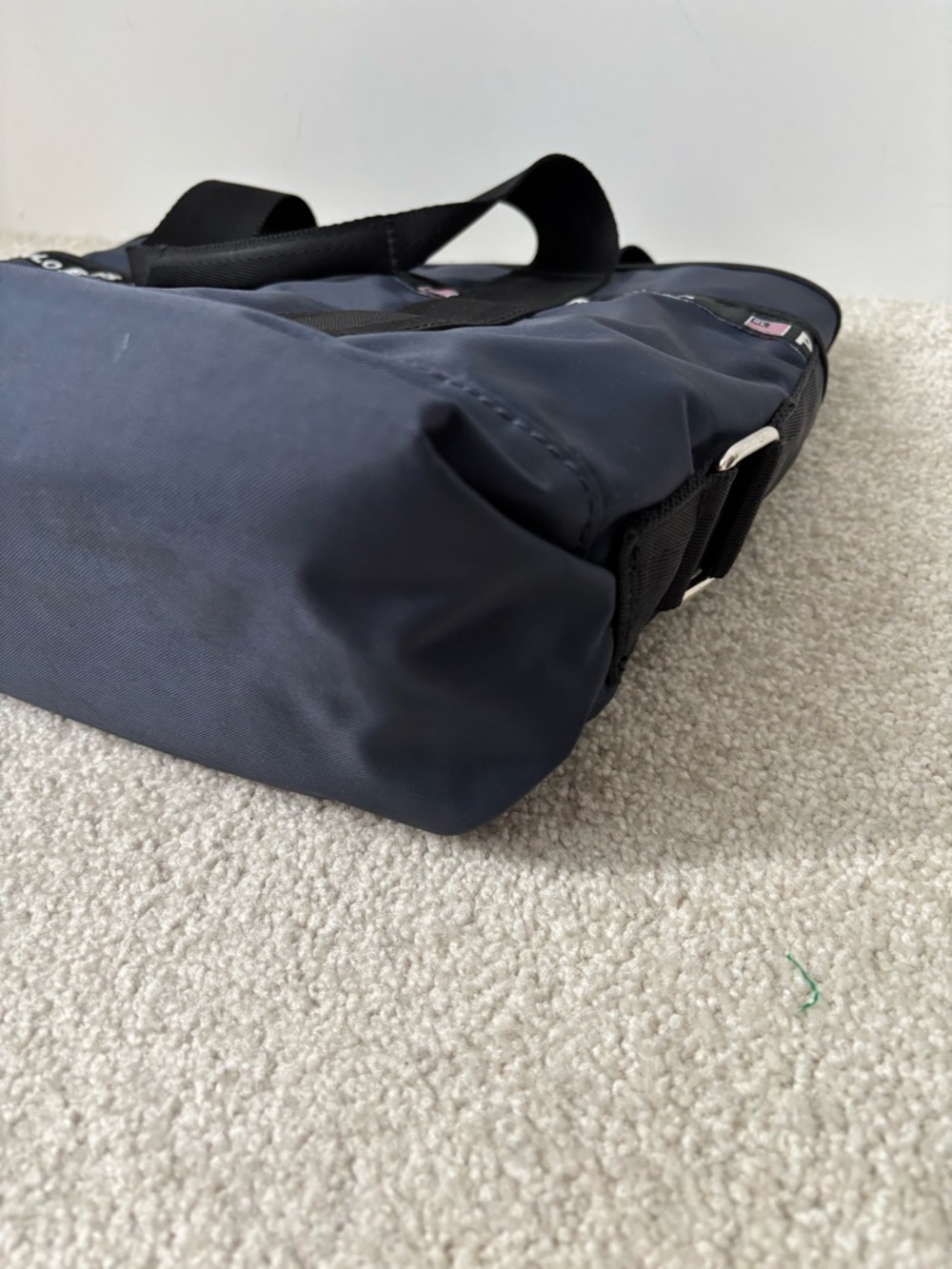 Polo Jeans Co Ralph Lauren Navy Nylon Tote Bag Preppy Y2K Minimalist Carry - Picture 5 of 8